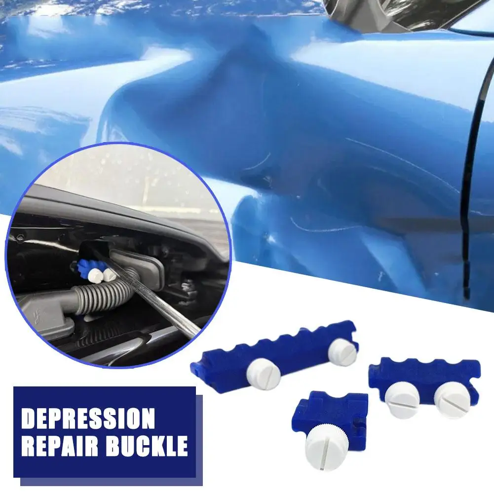 

3Pcs Car Depression Repair Lever Fulcrum Protection Tool Body Limiter Hook Repair Anti-slip Groove Buckle Car Dent Repair Tool