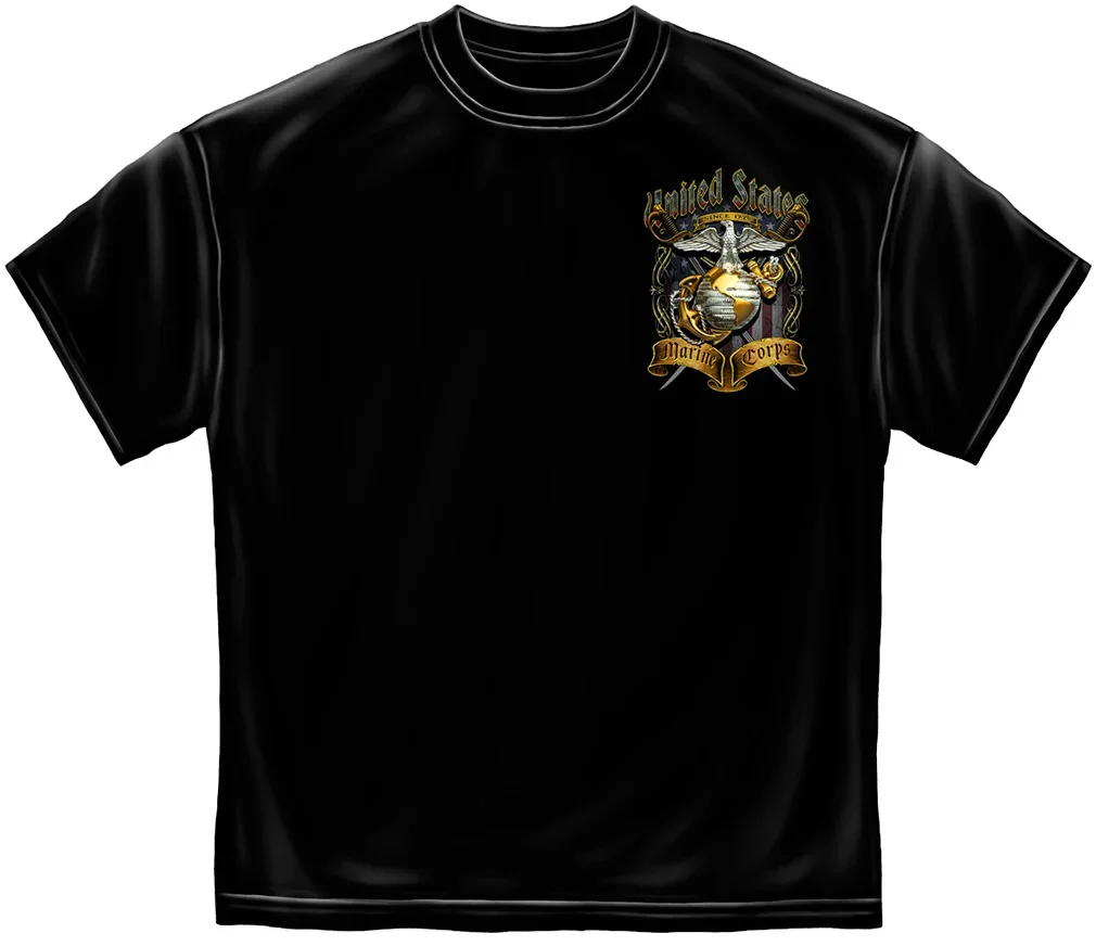 US Marine Corps, USMC Eagle & Anchor & Earth Badge Premium T-Shirt. Cotton Short Sleeve O-Neck Mens T Shirt New S-3XL