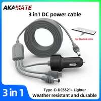 Cable de alimentación de coche de 3M para Mini encendedor de cigarrillos Starlink Plug and Play encendedor de cigarrillos CC impermeable/3 en 1 tipo C encendedor DC5521