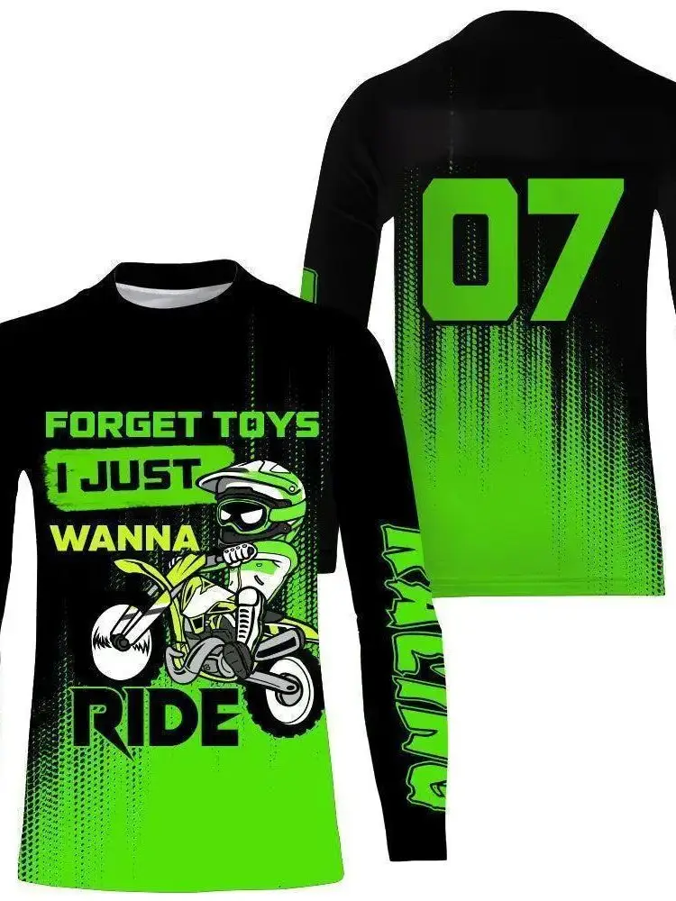 AliExpress NONE YOUTH OFF-ROAD MOTORCYCLE JERSEY GREEN OFF-ROAD MOTORCYCLE SHIRT BOYS GIRLS LONG SLEEVE T-SHIRT BREATHABLE OUTDOOR CYCLING TOPS