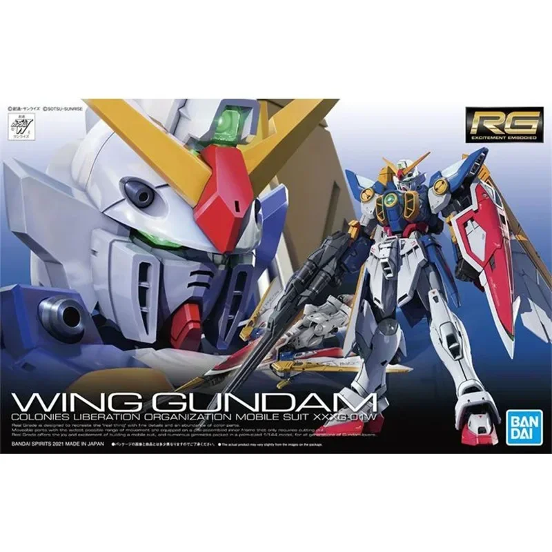 Auf Lager echte Bandai Anime Flügel Gundam RG 1/144 XXXG-01W Montage Modell Anime Action figur Modell Spielzeug Sammler Jungen Geschenke