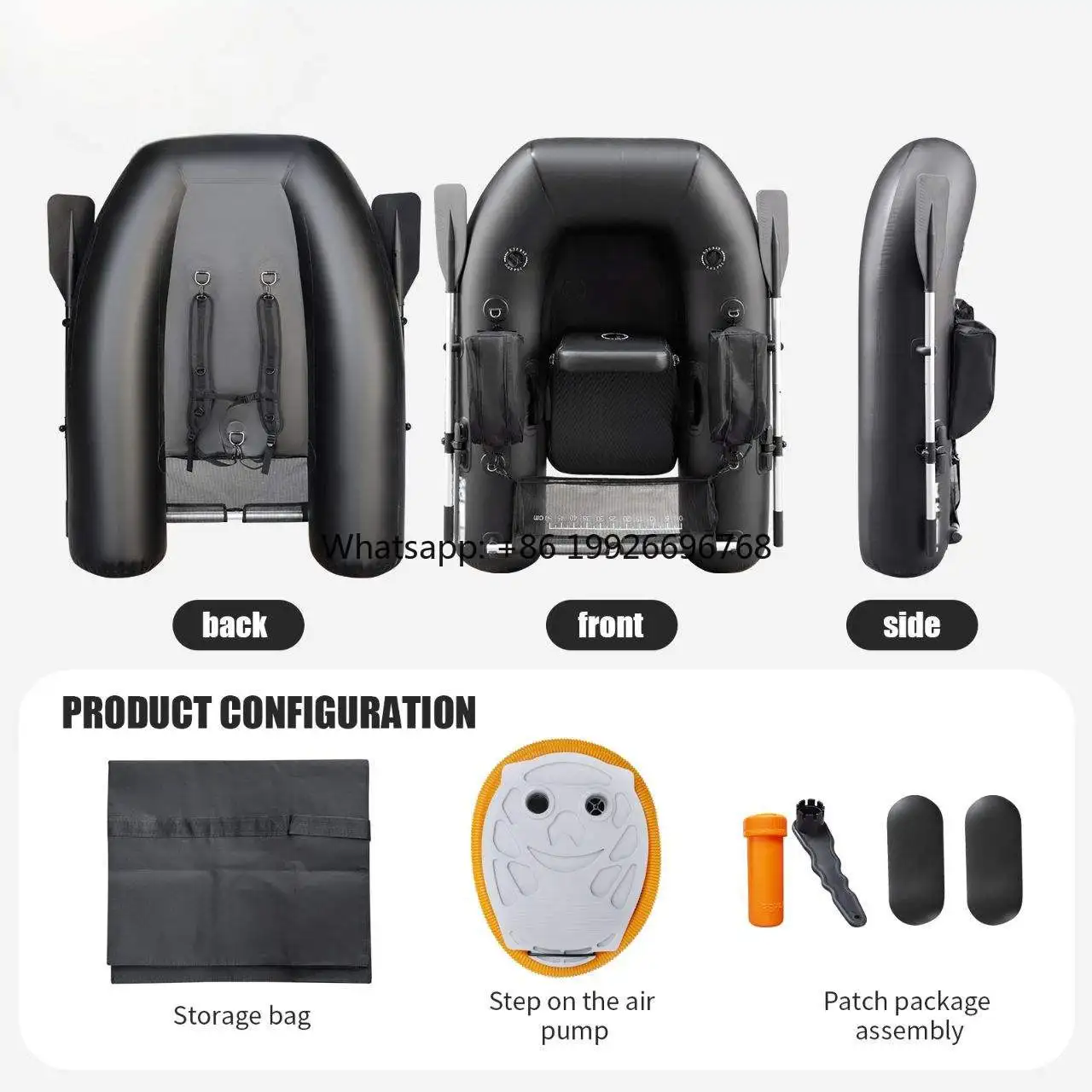 

Pvc Inflatable Belly Boat With Aluminum Floor For One Person Fishing Raft Float Custom Lake Camouflage Motor Bag Holder Ruler Ma