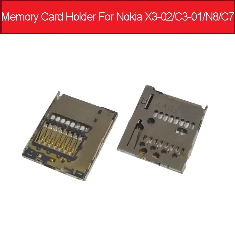 Genuine Memory Card Holder For Nokia X3-02 C3-01 N8 C7 TF Memory Reader Socket Adapter Replacement Repair Parts