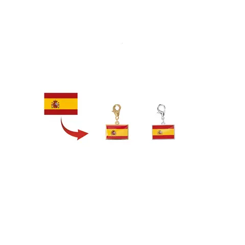 Customized 10mm width National Country Flags Charms Stainless Steel Charms for DIY Making Necklace Bagchain Keychain