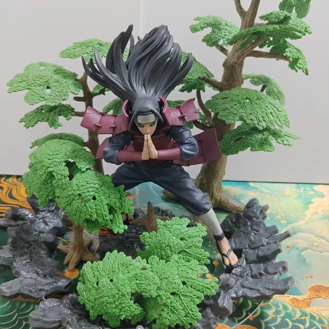 BANPRESTO NARUTO SHIPPUDEN Anime Figurki Akcji Senju Hashirama z Podstawką Drzewną Model Figurka Oryginalna Figuarts Dekoracja