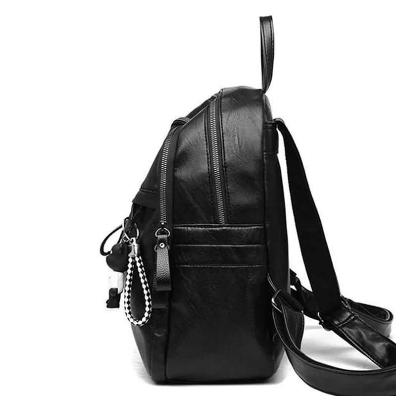 Mochila Vintage de cuero PU para mujer, morral escolar de gran capacidad con cremallera, ideal para ir de compras y viajar