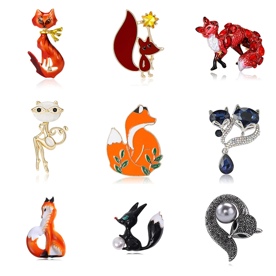 دبابيس ثعلب جميلة للنساء للجنسين، دبابيس حيوانات متعددة الألوان متوفرة، هدايا إكسسوارات الحفلات غير الرسمية