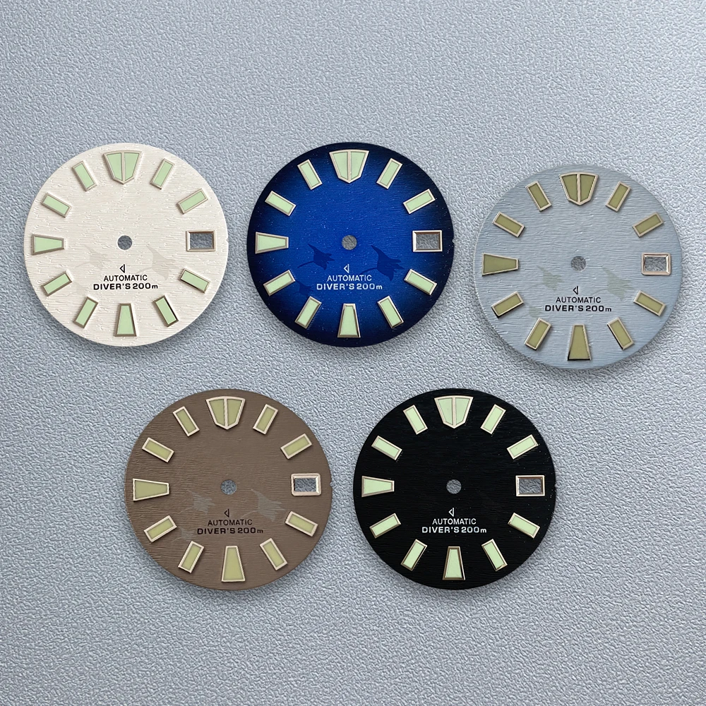 

28.5mm S Logo Bat Dial Fit NH35/NH36/4R/7S Automatic Movement C3 Green Luminous High-Quality Watch Modification Accessories