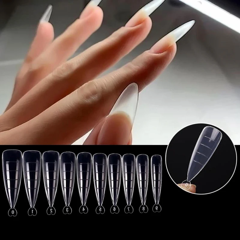 Molde para extensiones de Gel de uñas, accesorios para manicura, cobertura completa, 100 piezas