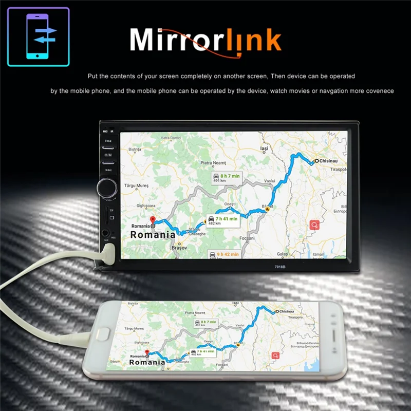 

Universal 7Inch 2 Din Car Radio Recorder Player Touch Screen Stereo Player With Camera 7018B