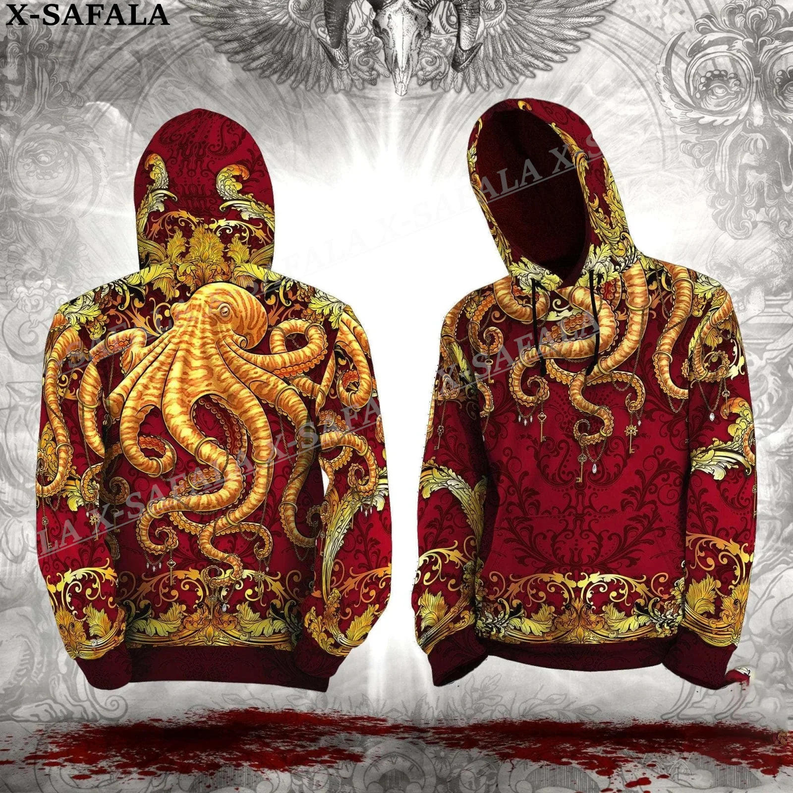 

Punk Psychedelic Octopus 3D Print Zipper Hoodie Man Female Pullover Sweatshirt Hooded Jacket Jersey Coat Tracksuits-4