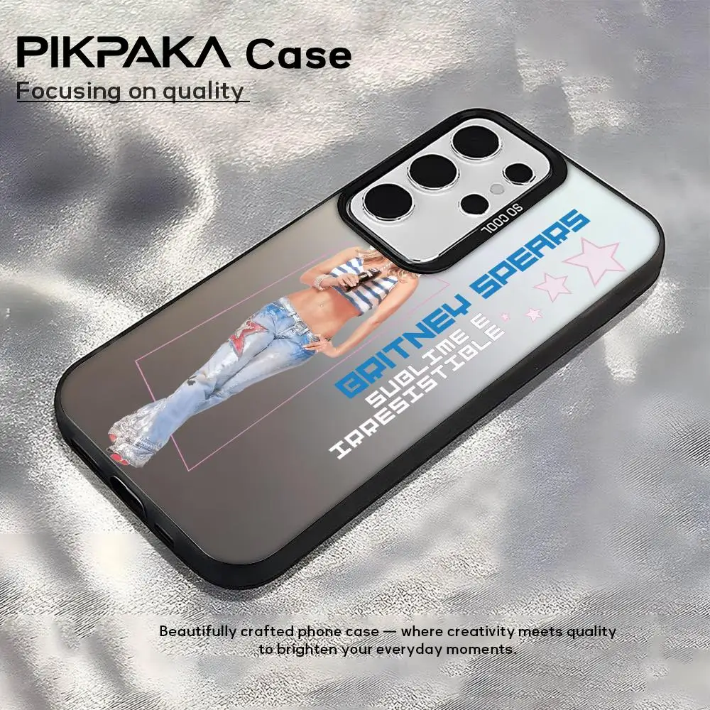 B-Britney S-Spears LOGO Custodia per telefono per Samsung Galaxy S25 Edge S24 S23 S22 S21 S20 Ultra Funda Cover in silicone argento
