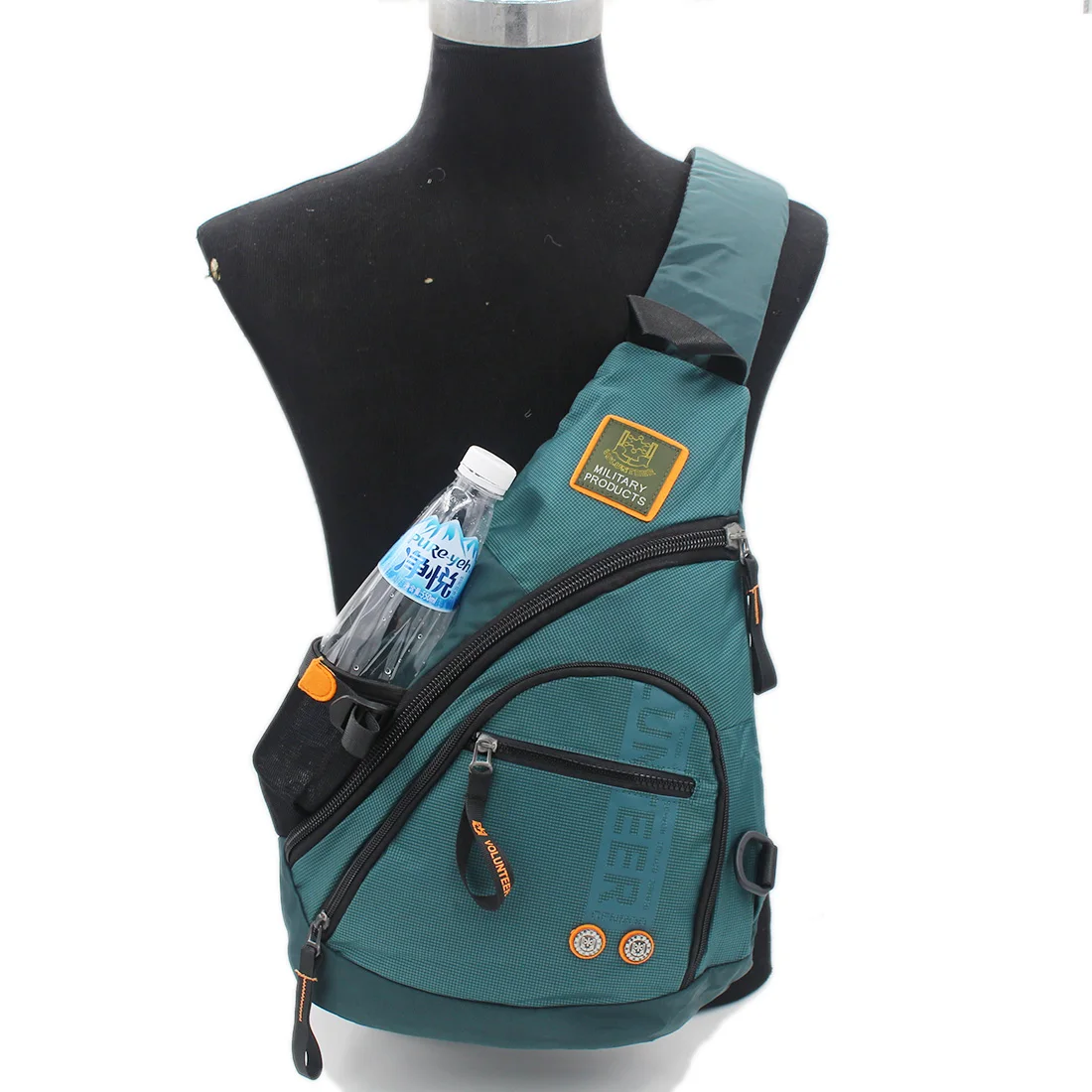 Mochila cruzada para hombre, bolso de hombro para el pecho, viaje, senderismo, deportes al aire libre, escalada, estilo militar Oxford