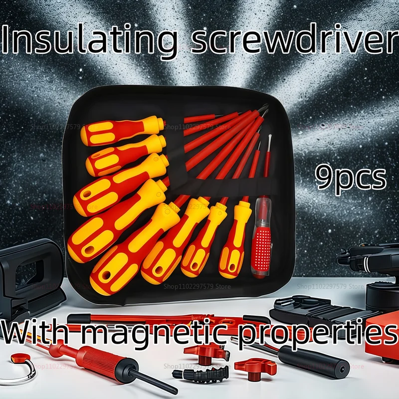 Electrician Hand Tools Set Magnetic Screwdriver Magnetic Phillips Slotted Bits Insulated Multi-Functional Tool forElectricalWork