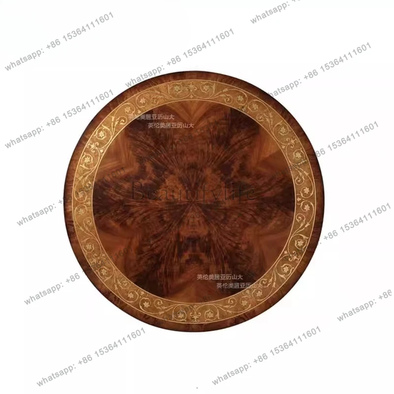 English solid wood edge few mahogany inlaid shell living room sofa corner few