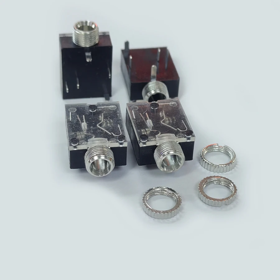 100PCS/Lot PJ-324M 3.5MM Audio Socket/Jack Connector with Nuts 5Pin PCB Mounting For Headphone