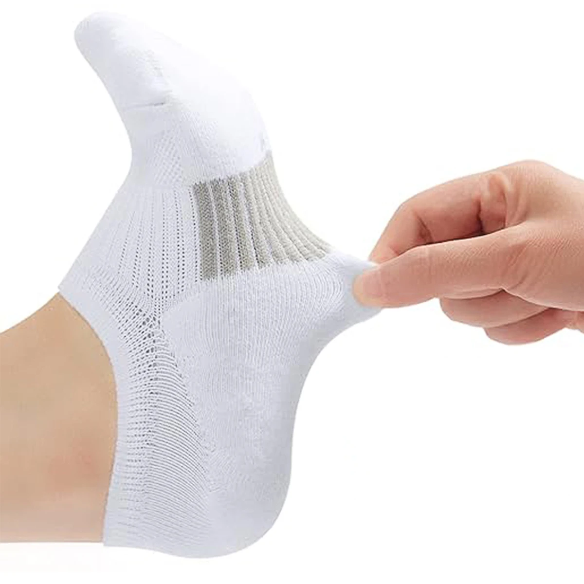 5/10/20 Pairs Women\'s White No Show Socks, Comfortable, Breathable, Moisture-Wicking, Athletic Style, Durable Support