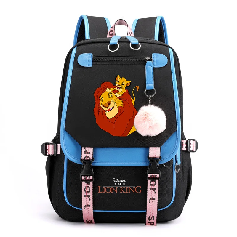 

Disney The Lion King Simba Boys Girls Backpacks Teenager USB Charging Laptop Backpack Women Men Rucksack Travel Bag Mochila