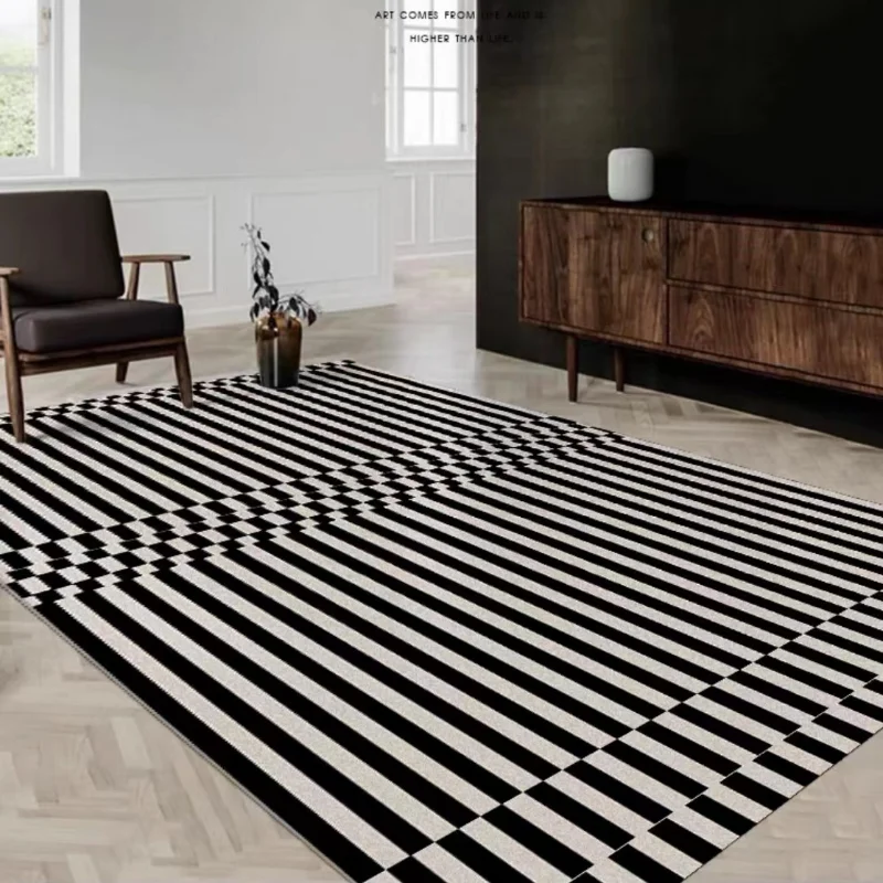 Modern Simple Living Room Decoration Geometric Carpet Large Area Lounge Carpets Fluffy Soft Non-slip Rug Bathroom Entrance Mat