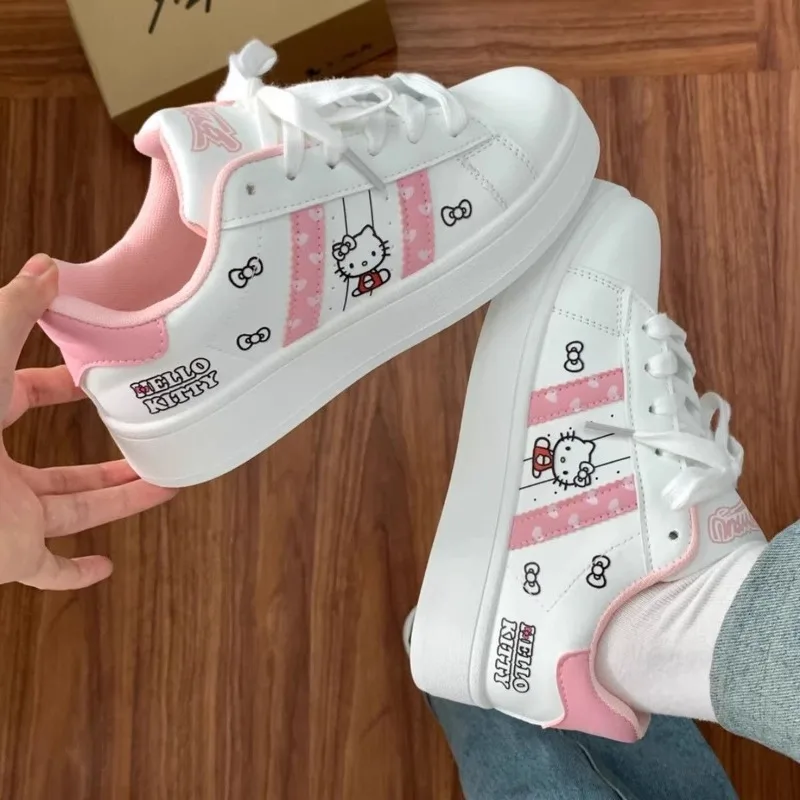 

Kawaii Sanrio студенты милые удобные кроссовки с героями мультфильмов Hello Kitty детские уличные противоскользящие кроссовки подарок для детей