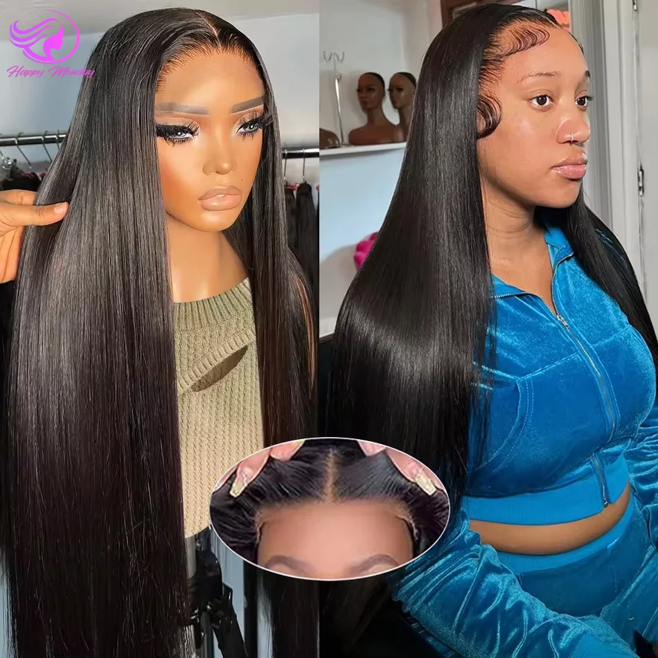 34 36 Inch Wear And Go Glueless Wig Straight 5x5 Glueless Wigs Human Hair Pre Plucked 13x4 Lace Frontal Wig Ready To Go Pre Cut