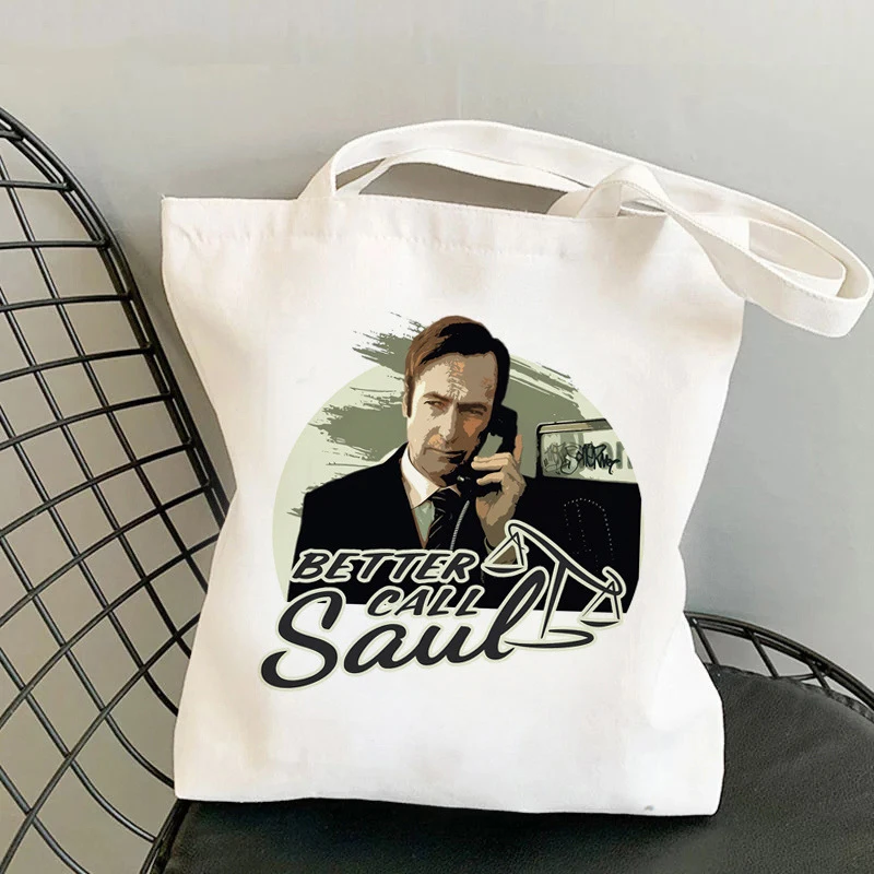 Better Call Saul Shopper Bags Shopping Bag Tote Bag TV Show Breaking Shoulder Bag Canvas Bags Large Capacity College Handbag