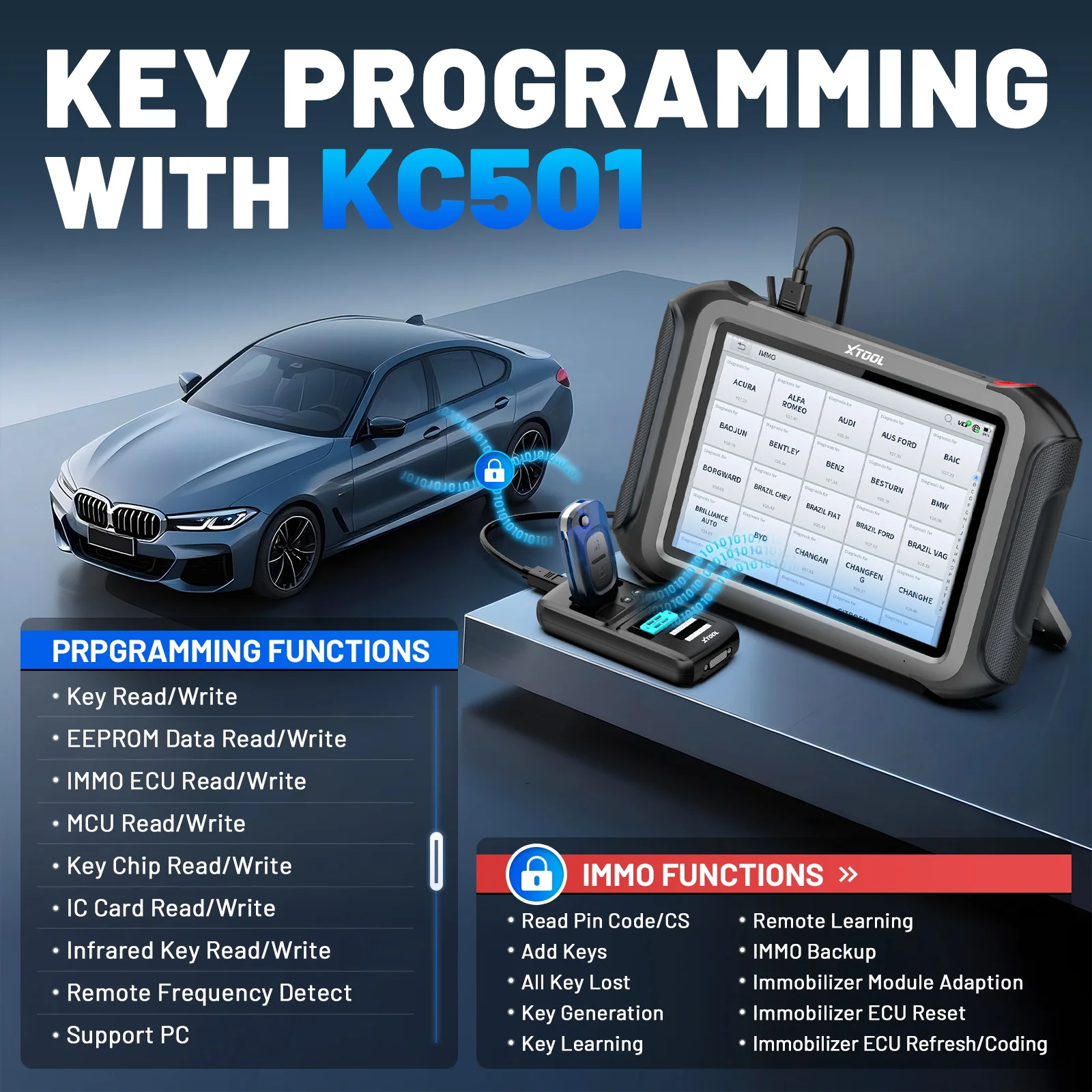 Picture 4: XTOOL X100Max Car Key Programming Tools With KC501 For All Key Key Key driver Car Tool ECU Coding 42 + Reet IMMO program Key OBD2 bi-directional Control Scanner 2 Years Free up