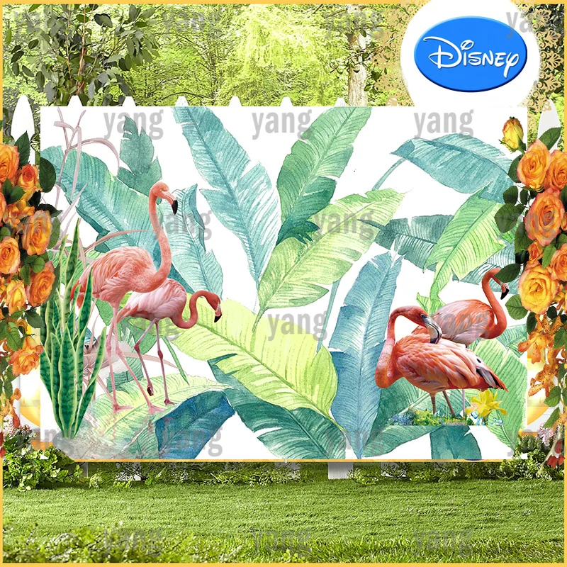 Custom Summer Backdrop For Photography Flamingo Children's Day Anniversary Birthday Party Decoration Jungle Forest Background