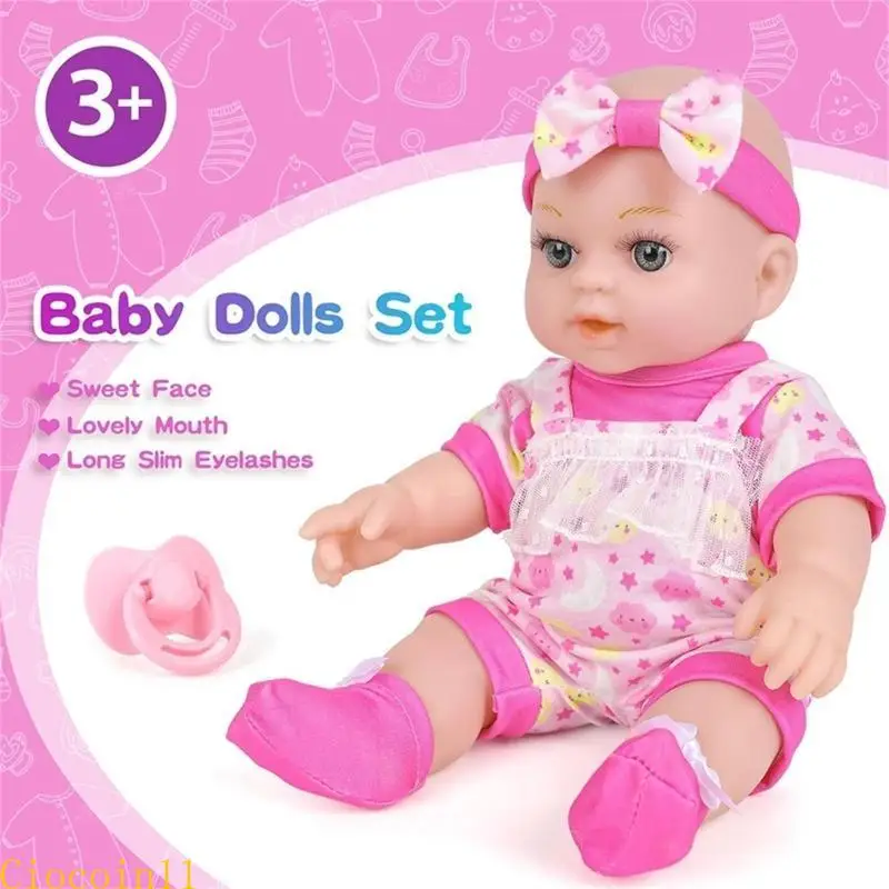 Y1ub 30cm Baby Reborns Doll مع إكسسوارات لتفاعل التعليم المبكر للطفل