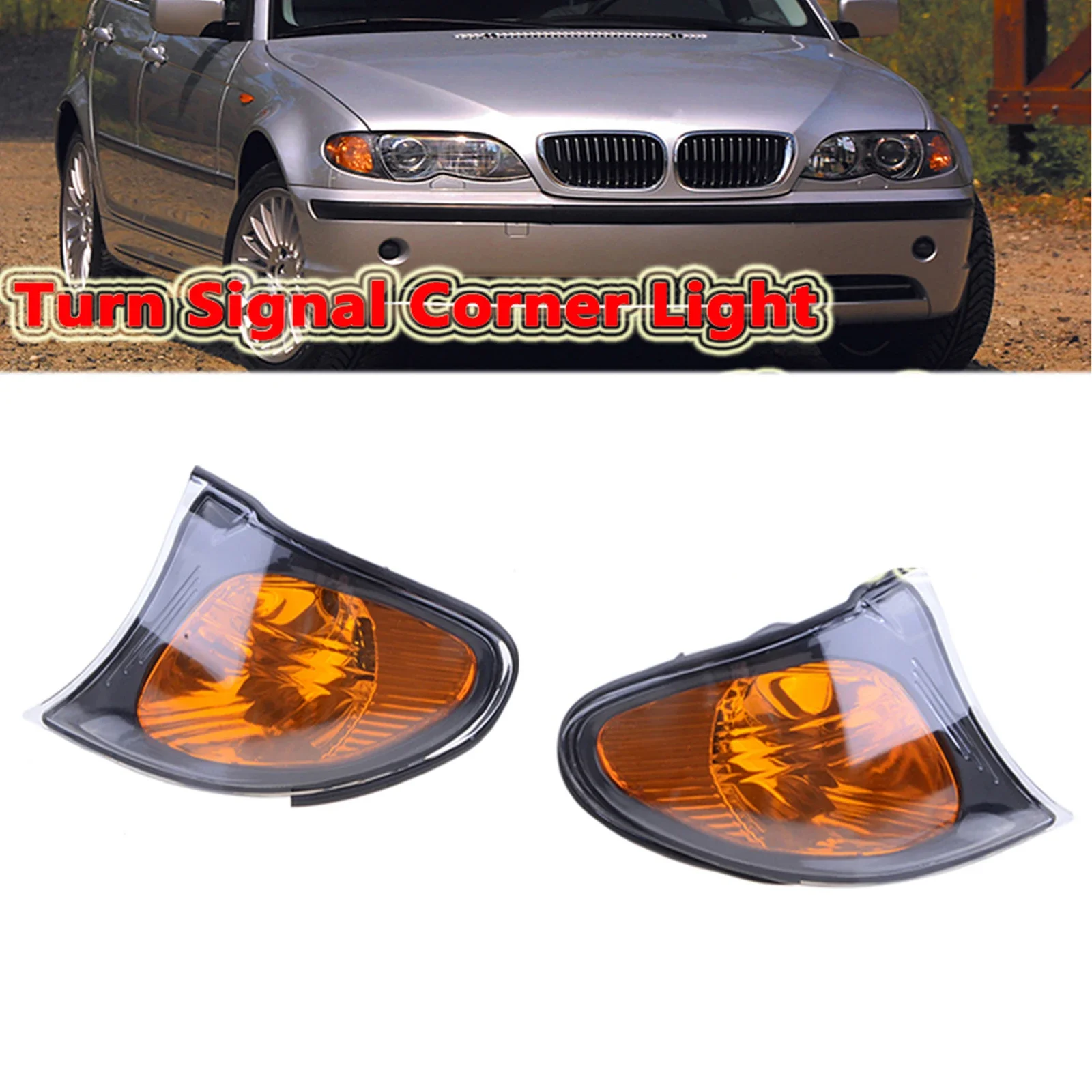 Amber Turn Signal Indicator Corner Light Lamp for BMW 3 Series E46 4DR 2001-2004