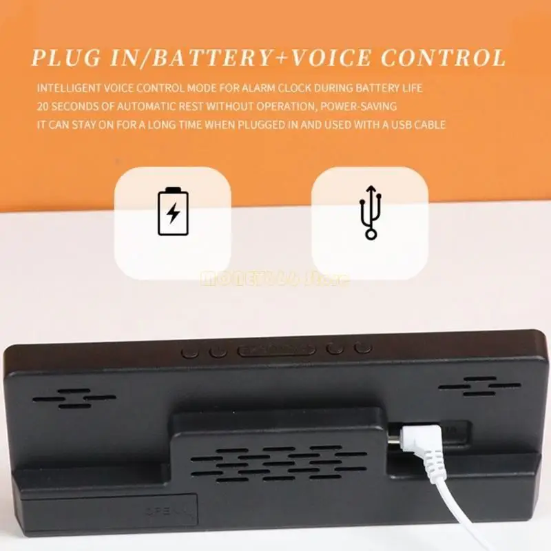 F62CデスククロッククリアLEDディスプレイ付きデジタルクロック学生と専門家のための調整可能な輝度