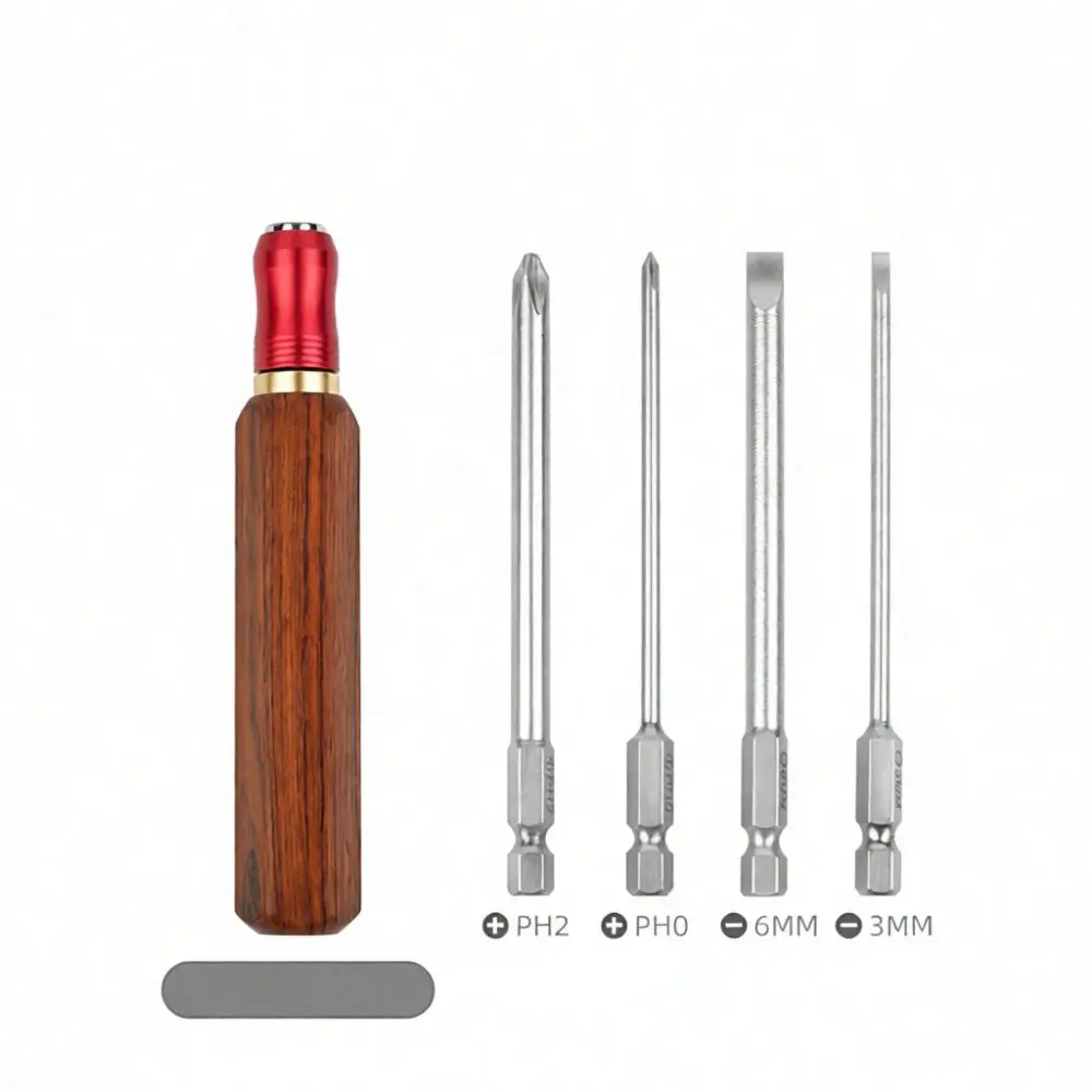 Manual Screwdriver Kit For MOKIN Carpenter Hardware Tools Quick Change Replaceable Bits Solid Wood Handle Household Repair