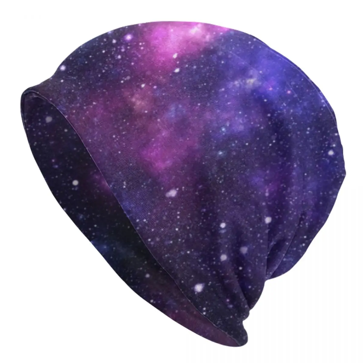 Purple Galaxy Bonnet Hats Outer Space Nebula Stars Knitted Hat Men Unisex Cool Warm Soft Beanie Hats Autumn Hippie Graphic Caps