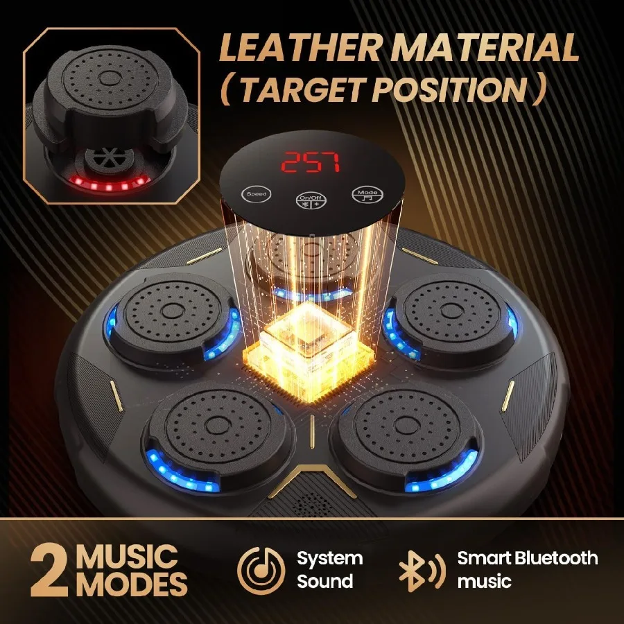 آلة الملاكمة الموسيقية الذكية بلوتوث مع 9 أوضاع و9 سرعات لتدريبات اللياقة البدنية المنزلية نظام أكياس اللكم التفاعلية مع I