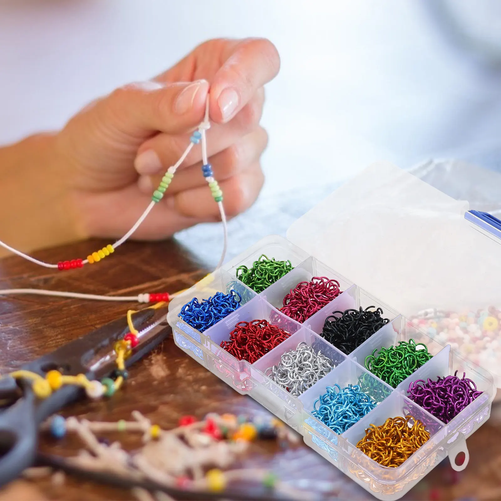 

250Pcs Open Jump Rings Durable Aluminum Multipurpose Jewelry Connecting Rings for DIY Bracelet Necklace Repair Making Crafts