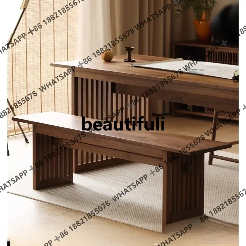 X  Black Walnut Bench Household Eating Bench Dining Chair, All Log