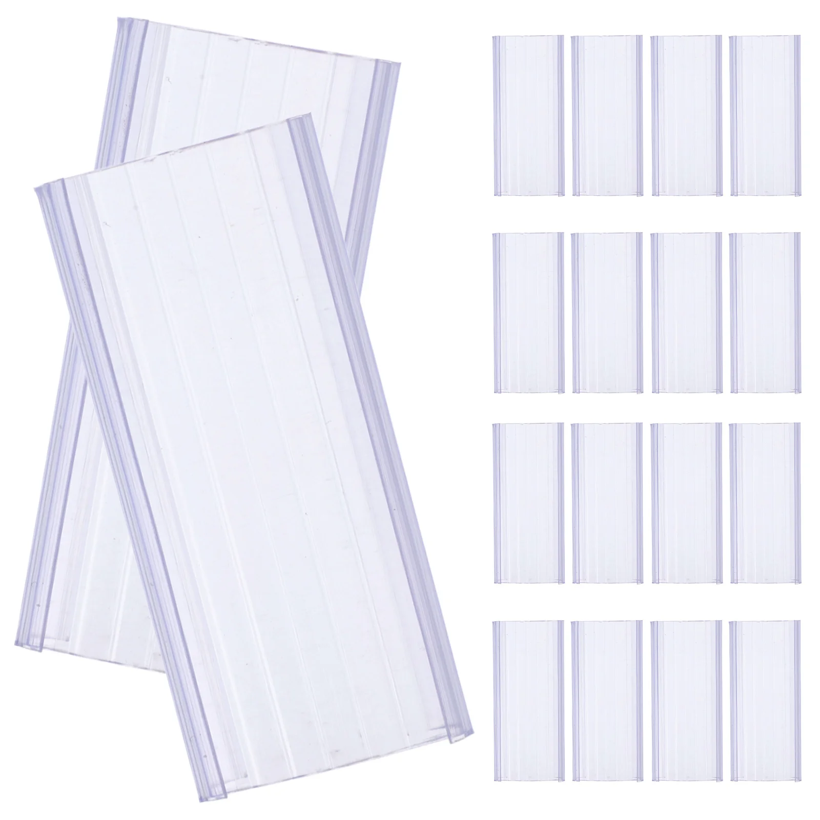 30Pcs Transparent Plastic Label Holders Multi-Use Shelf Tags for Wire Racks Basket Fridge Organization
