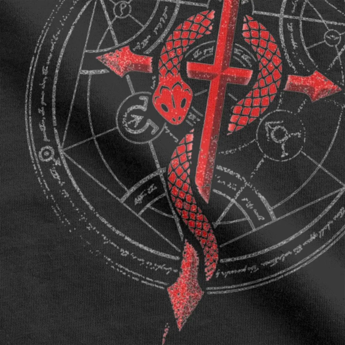 T-shirt manches courtes col rond homme, décontracté, en coton, avec logo Flamel, animé japonais Fullmetal Alchemist