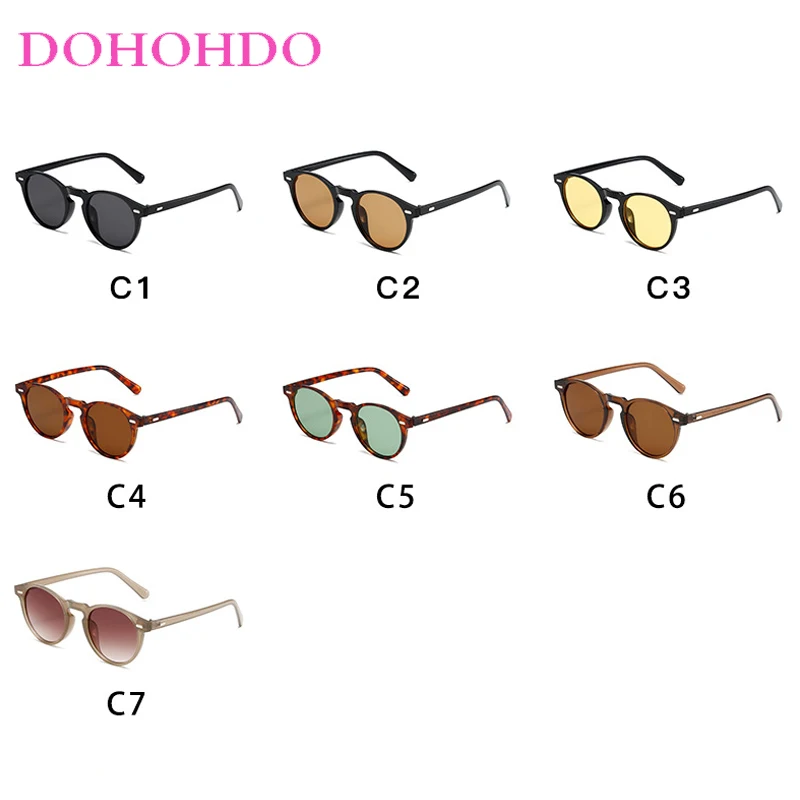 Vintage Rivets Circular Women Sunglasses For Trendy Luxury Brand Designer Men Outdoors Travel Driving Sun Glasses Female UV400