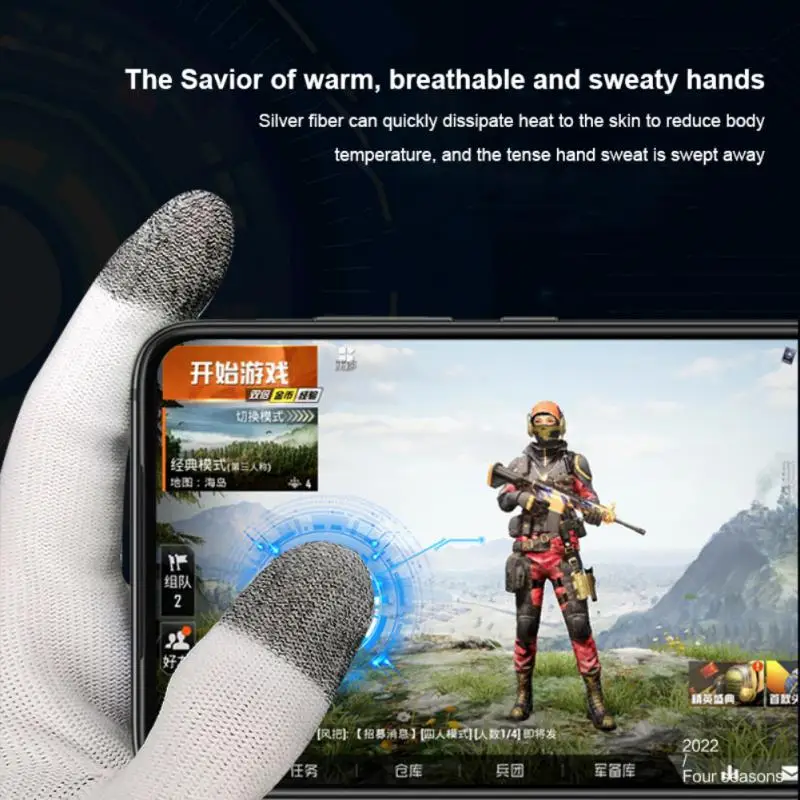 1 Pair Finger Gloves For Gaming PUBG Mobile Set Sweatproof Non-Scratch Sensitive Touch Screen Gaming Finger Slevee Thumb Sleeve