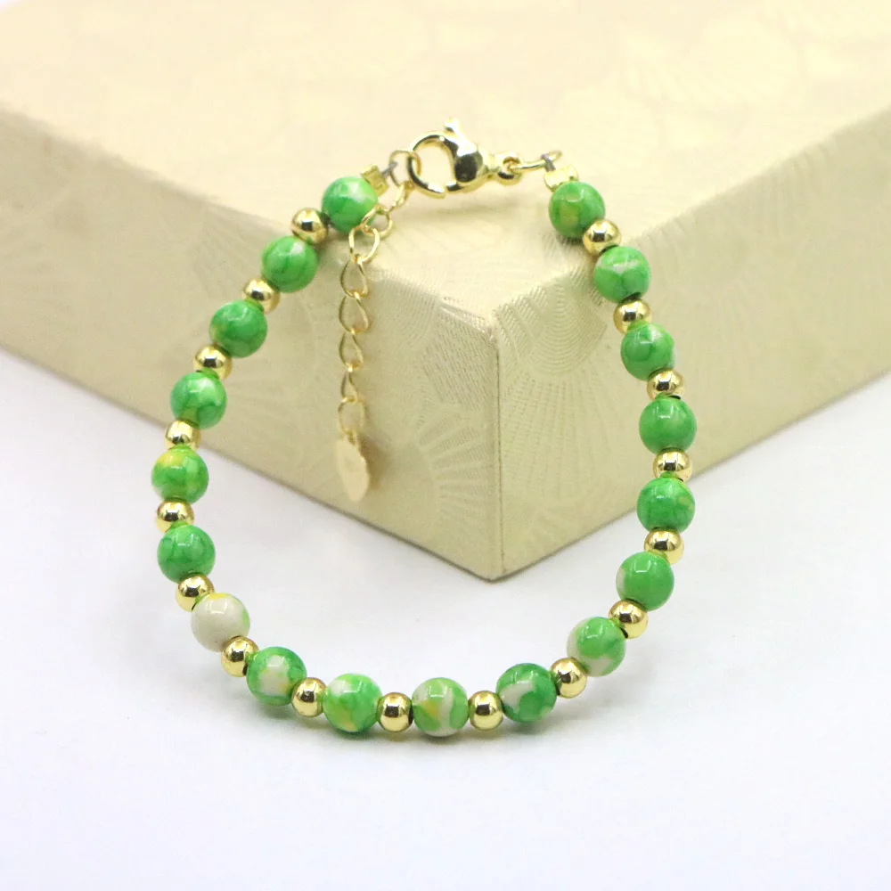 Lovely Baby Baptism Bracelet Natural Stone Crystal Lobster Clasp Parts Yoga Christmas Wedding Girls Gift Jewelry Charm Fashion