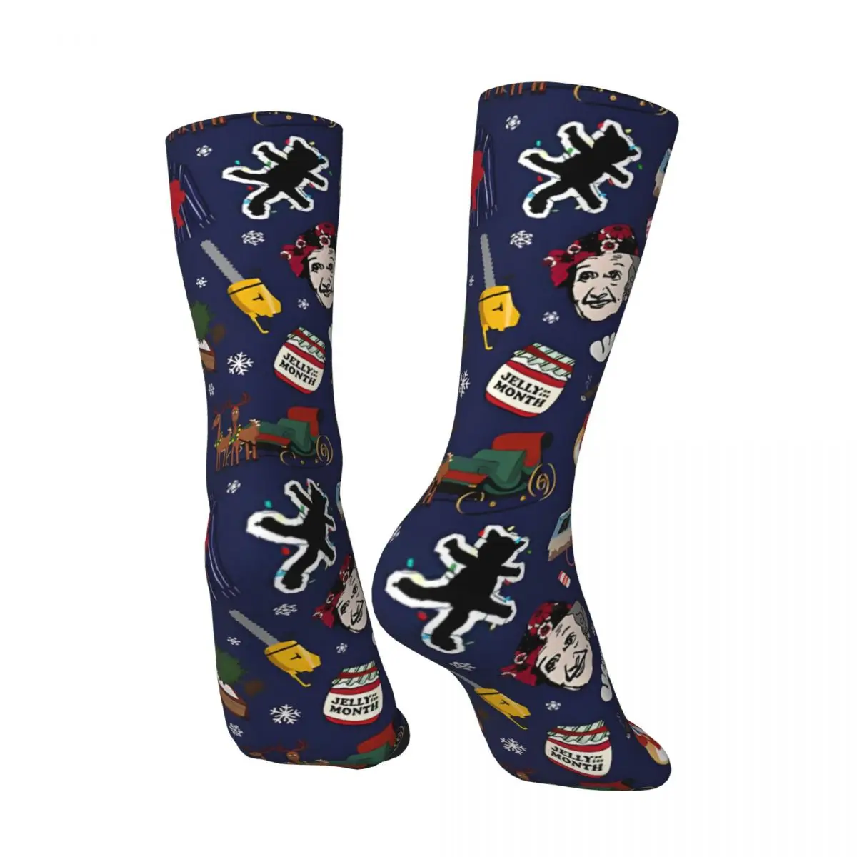 Crazy compression Merry Christmas Vacation Clark Eddie & Santa Sock for Men Vintage Quality Pattern Crew Sock Novelty