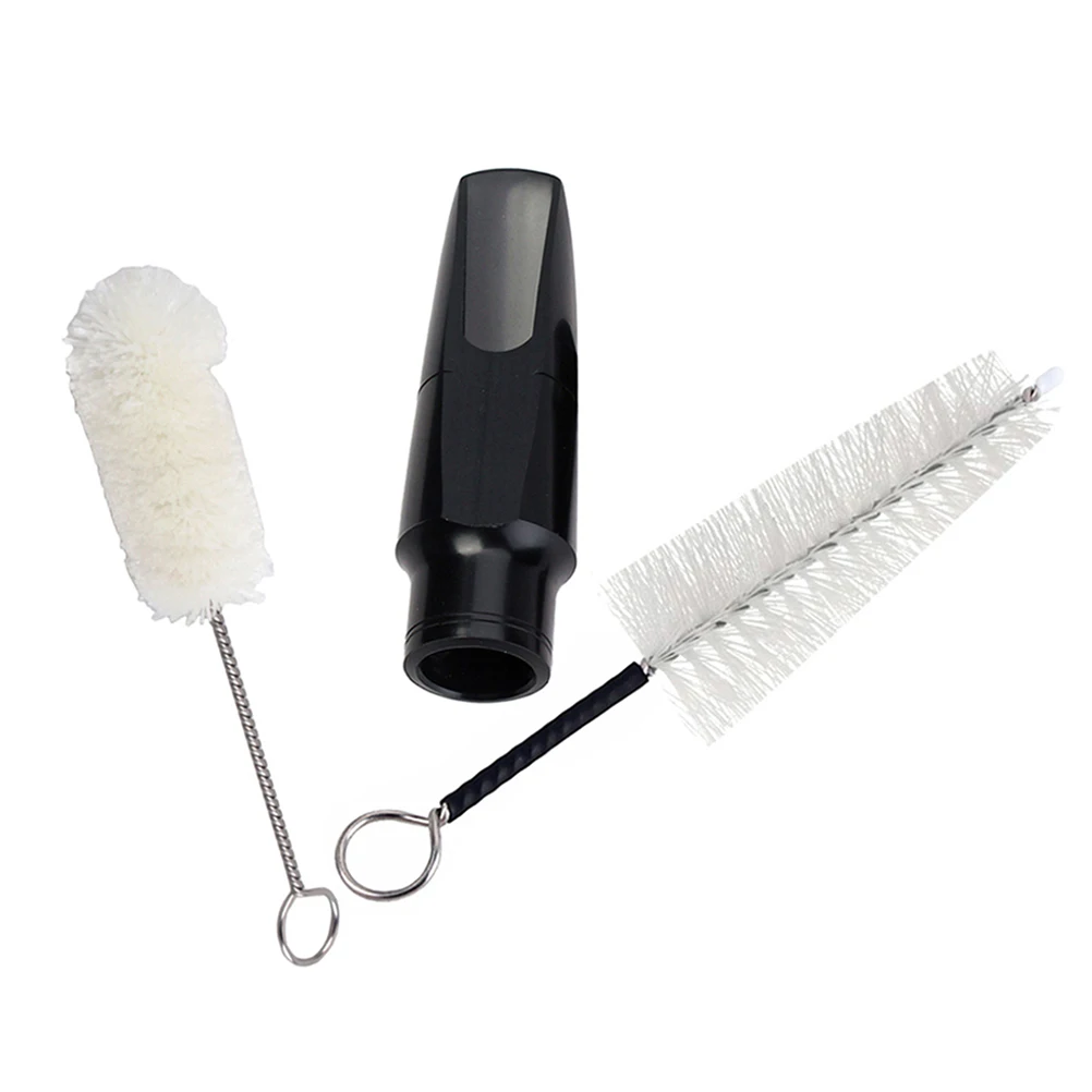 

2Pcs Saxophone Soprano Mouthpiece Set Easy Blow Clear Tone Music Instrument Accessories Cleaning Brush Saxophone