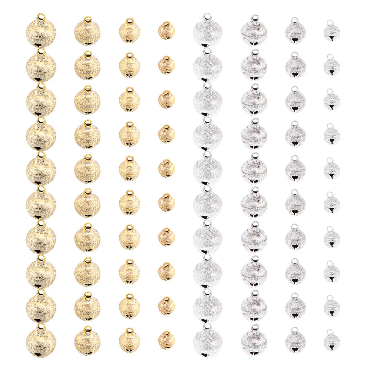 

80pcs Pet Bell Charms Lightweight DIY Crafts Mini Pendant Silver Dog Bronze Bright Colors Collar Accessories