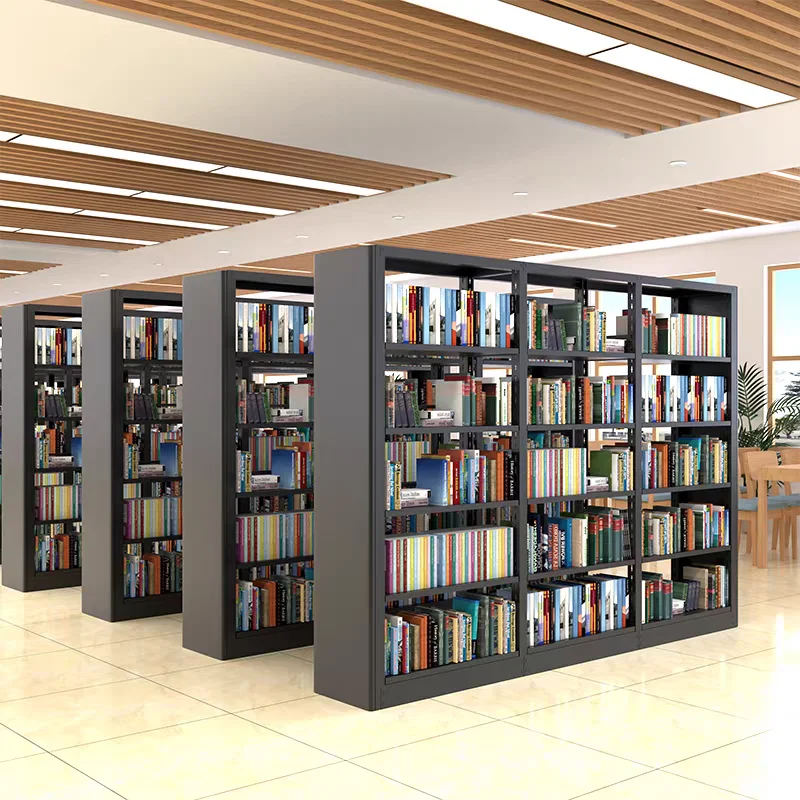 

5 Tier Steel Metal Modern Bookcase Library Bookshelf Steel Single-sided Bookshelf Vertical Boltless Bookcase Bookstore Furniture