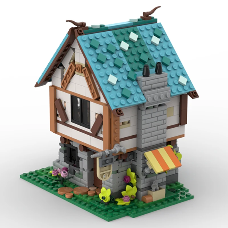 714PCS MOC-239963 Medieval Blacksmith House Street View Series Model Building Blocks Bricks Assembly Toy Adult Children Gift