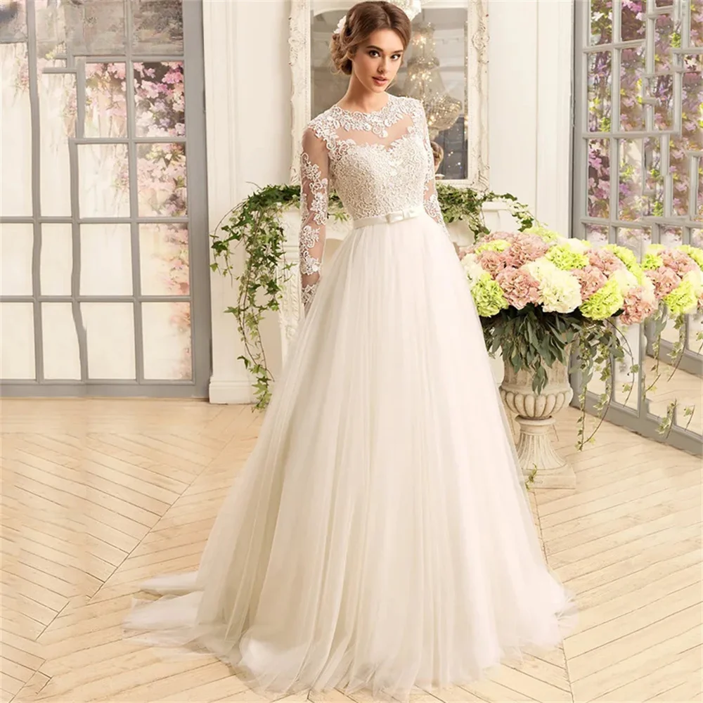 

Wedding Dresses 2026 Luxury Lace Applique Tulle A-Line Vestidos De Novia Bride Wedding Gown Elegant Bridal Dress Wedding Dress