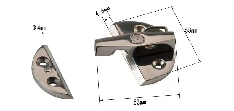 Suitable for Marine Yacht Speedboat and Other Rotating Buckle 316 Stainless Steel Detachable Round Hinge Round Box Buckle
