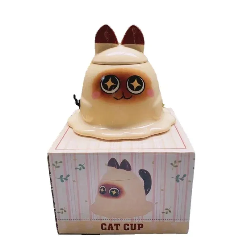 Kawaii Siamese Cat Mashed Potato Coffee Cup Cute Ceramic Mug Milk Cups High Appearance Level Kitchen Accessories Drinkware Mugs