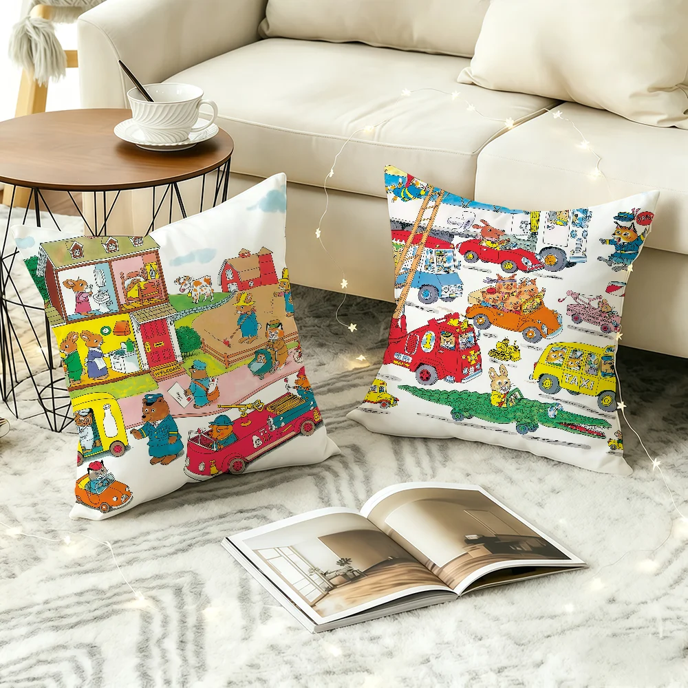 Busy Busy Town Lowly Worm cushion cover Square Office Bedroom Headboard Sofa Living Room Backrest Cushions Sleeping